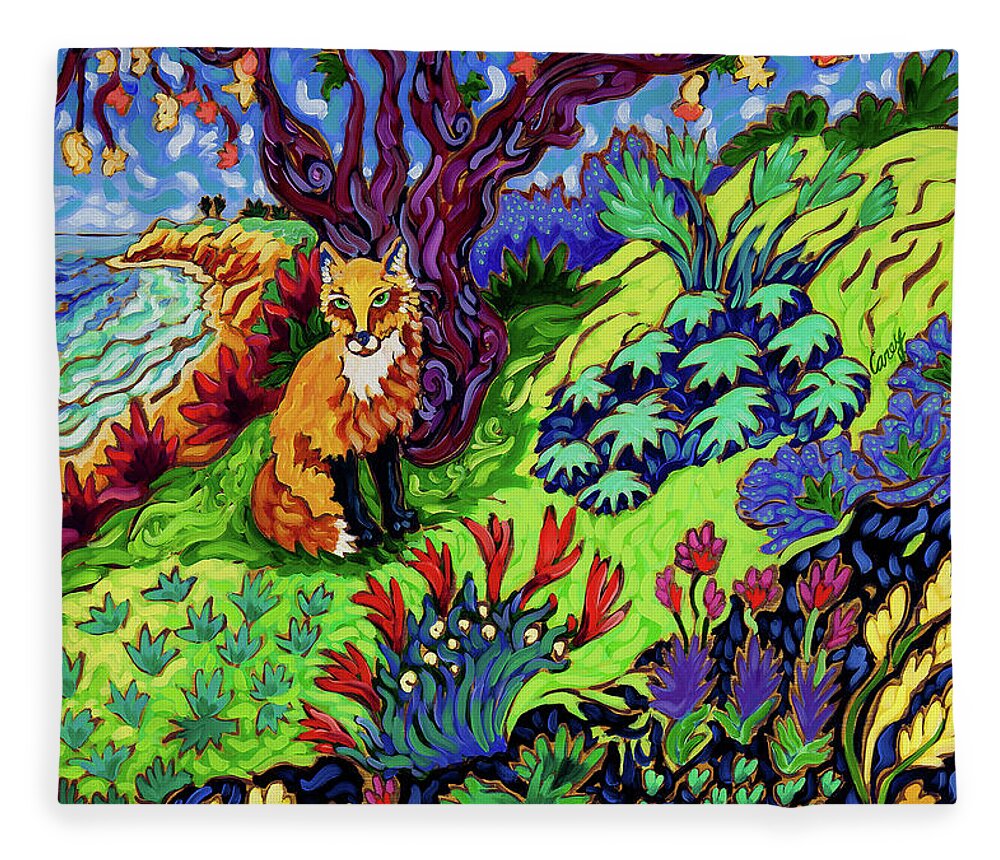 Fow Fleece Blanket featuring the painting Larger Than Life by Cathy Carey