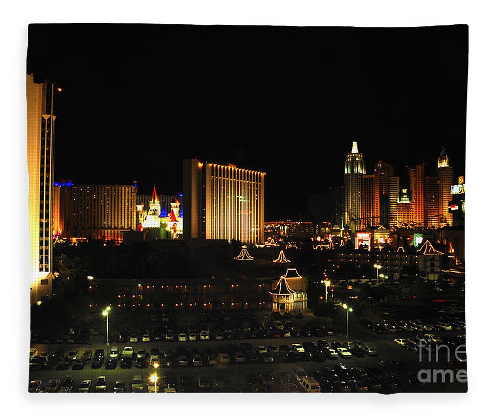 Downtown Las Vegas Fleece Blanket featuring the photograph Las Vegas sky line by Micah May