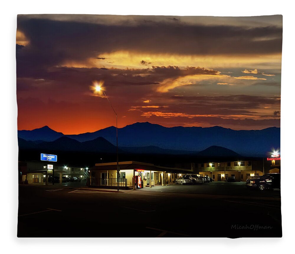 Last Chance Fleece Blanket featuring the photograph Last Chance Motel by Micah Offman
