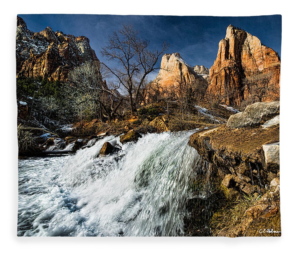 Afternoon Fleece Blanket featuring the photograph Late Afternoon At The Court Of The Patriarchs by Christopher Holmes