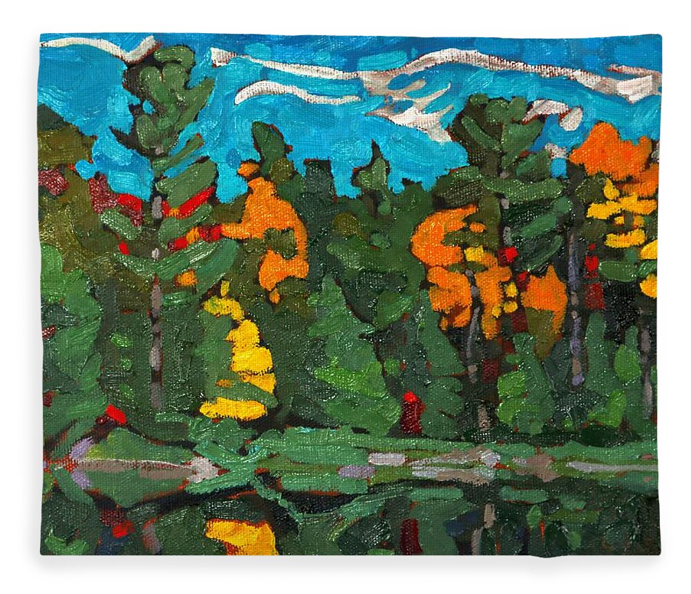 1824 Fleece Blanket featuring the painting Late Afternoon October by Phil Chadwick
