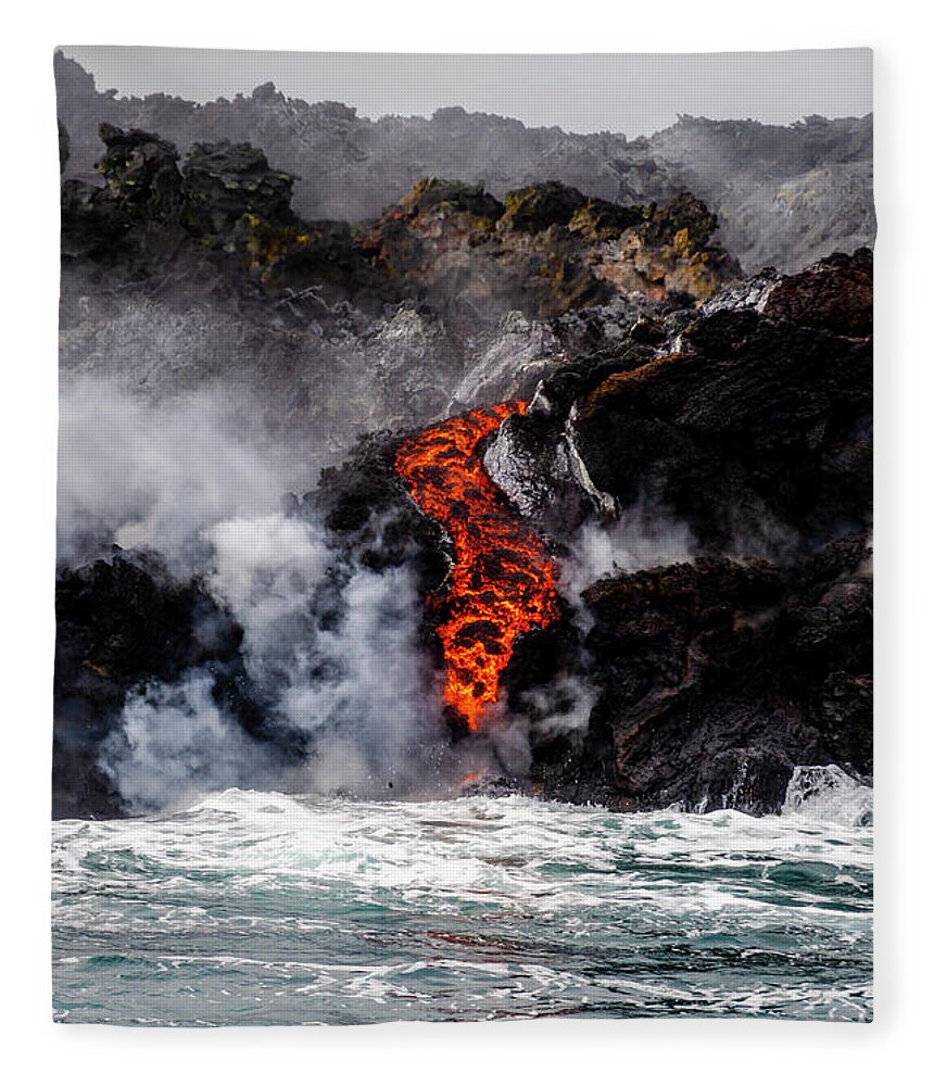 Lava Fleece Blanket featuring the photograph Lava Snake by Daniel Murphy