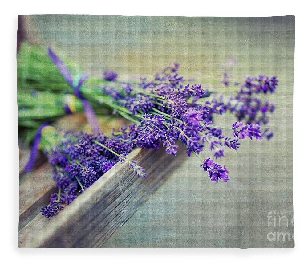 Lavender Fleece Blanket featuring the photograph Lavender Summer by Eva Lechner