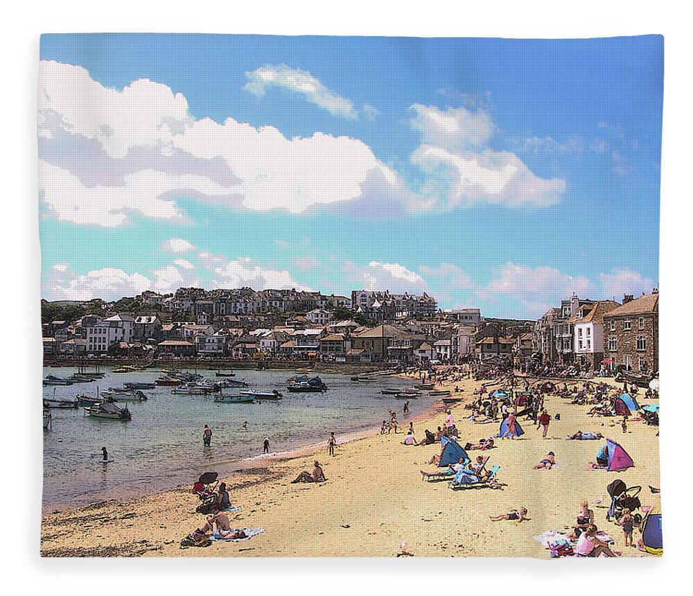 Beach Fleece Blanket featuring the photograph Lazy day at the Beach by Tom Conway
