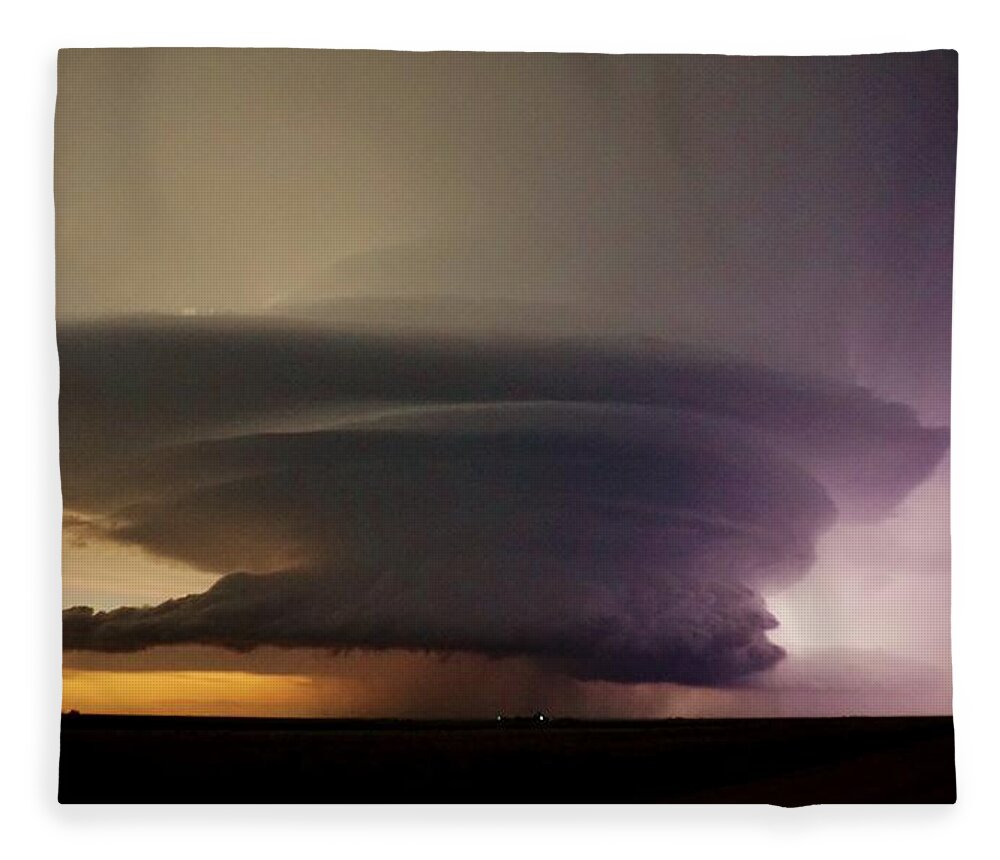 Storm Fleece Blanket featuring the photograph Leoti, KS Supercell by Ed Sweeney