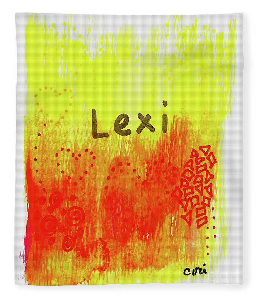 Lexi Fleece Blanket featuring the painting Lexi 3 by Corinne Carroll