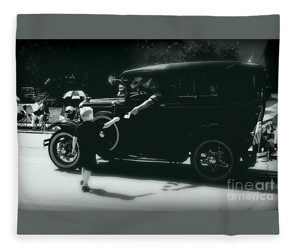 Photo Fleece Blanket featuring the photograph Liberty for all - Monochrome by Frank J Casella