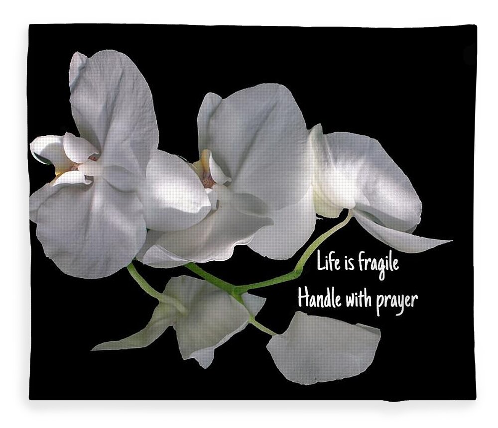 Orchid Fleece Blanket featuring the photograph Life is Fragile by Diane Lindon Coy