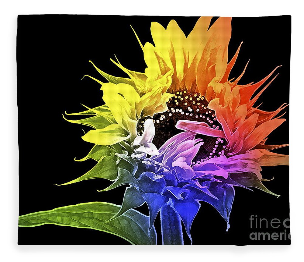 Sunflower Fleece Blanket featuring the photograph Life is Like a Rainbow ... by Gwyn Newcombe