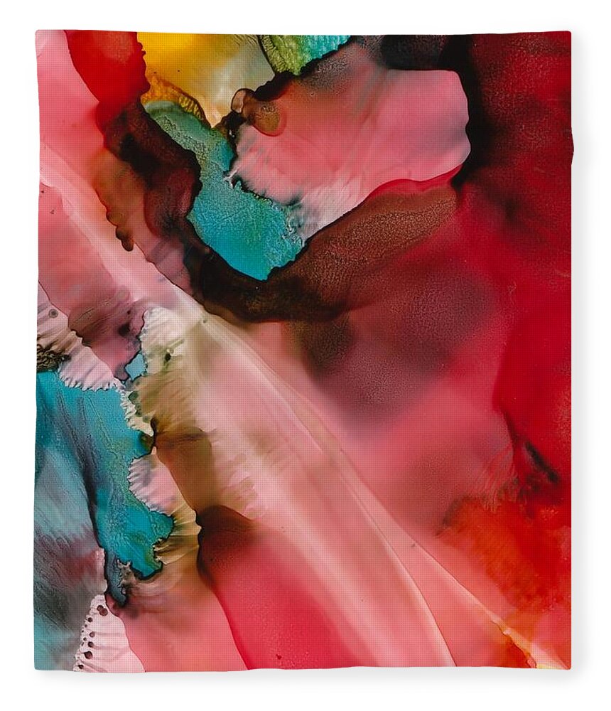 Abstract Fleece Blanket featuring the painting Light From Above by Susan Kubes