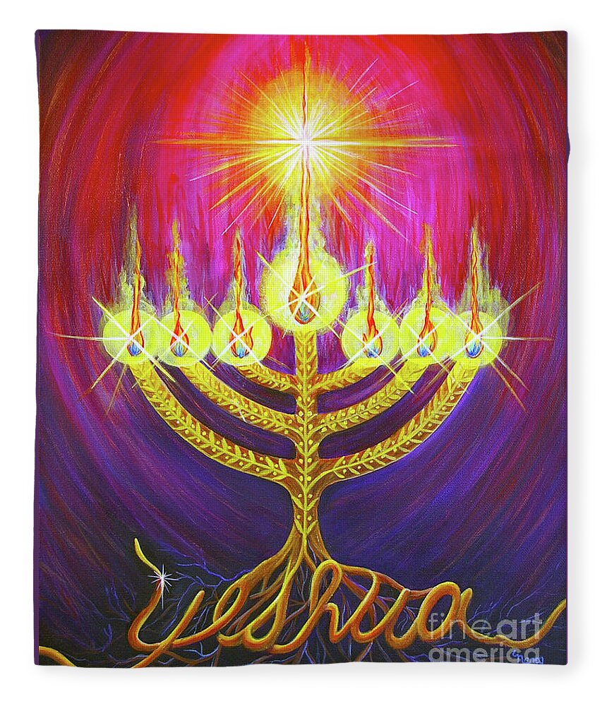Light Of Life Fleece Blanket featuring the painting Light of Life by Nancy Cupp