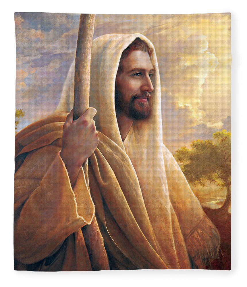 Light Of The World Fleece Blanket featuring the painting Light of the World by Greg Olsen