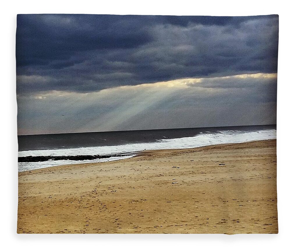 Ocean Fleece Blanket featuring the photograph Light Through the Ocean Storm by Vic Ritchey