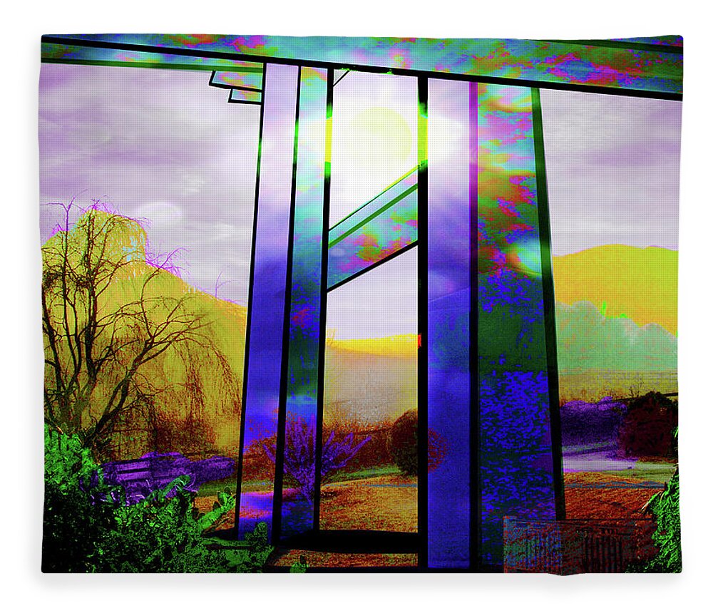 Digital Fleece Blanket featuring the digital art Light Under The Bridge by Rod Whyte