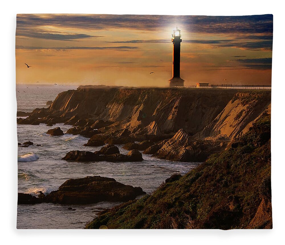 Lighthouse Fleece Blanket featuring the photograph Lighthouse by Harry Spitz