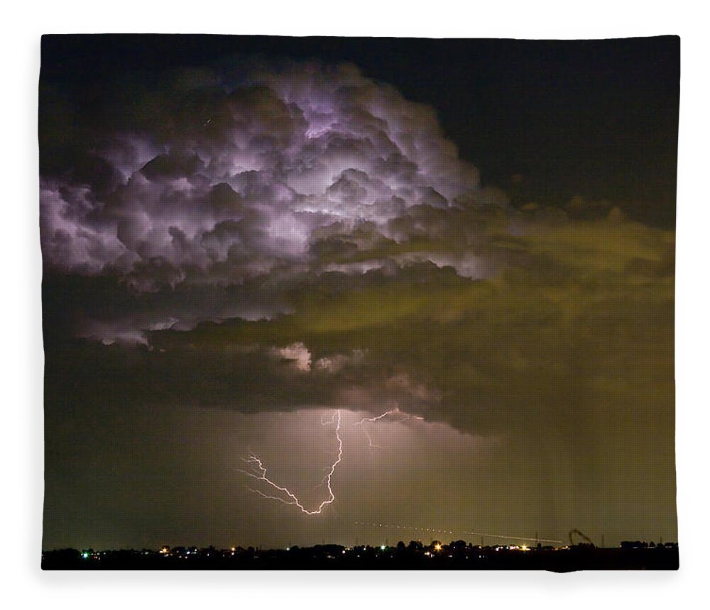 Striking Fleece Blanket featuring the photograph Lightning Thunderstorm with a Hook by James BO Insogna