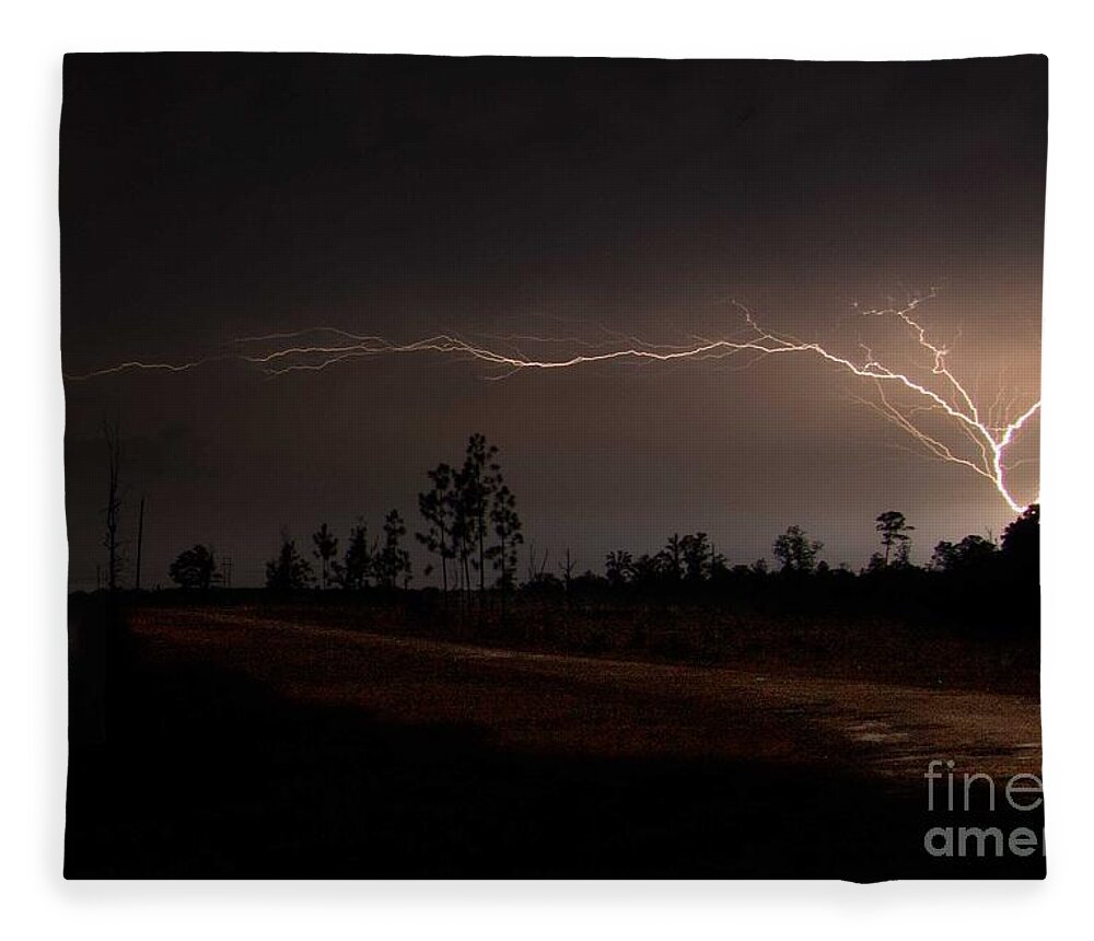 Lighting Fleece Blanket featuring the photograph Lightning Tree by Metaphor Photo