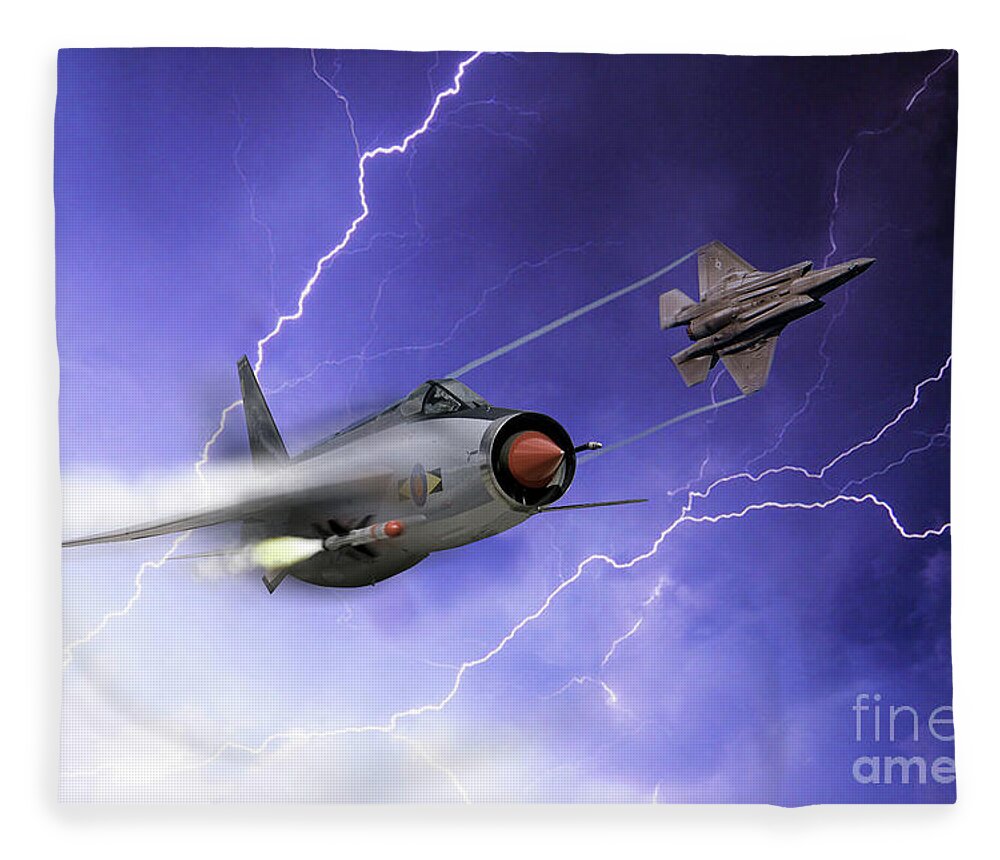 Lightnings Fleece Blanket featuring the digital art Lightnings by Airpower Art