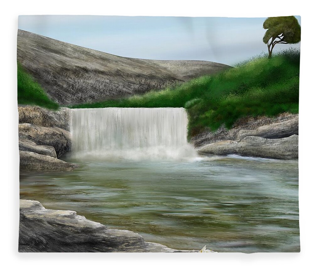 “lily Creek” Fleece Blanket featuring the digital art Lily Creek by Mark Taylor