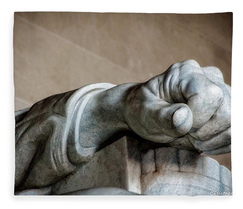 Hand Fleece Blanket featuring the photograph Lincoln's Left Hand by Christopher Holmes