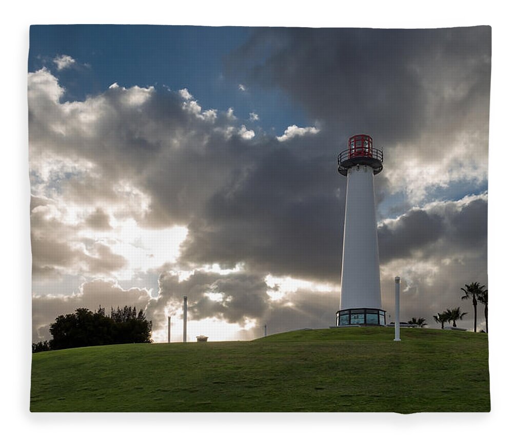 Lighthouse Fleece Blanket featuring the photograph Lion's Lighthouse for Sight - 2 by Ed Clark