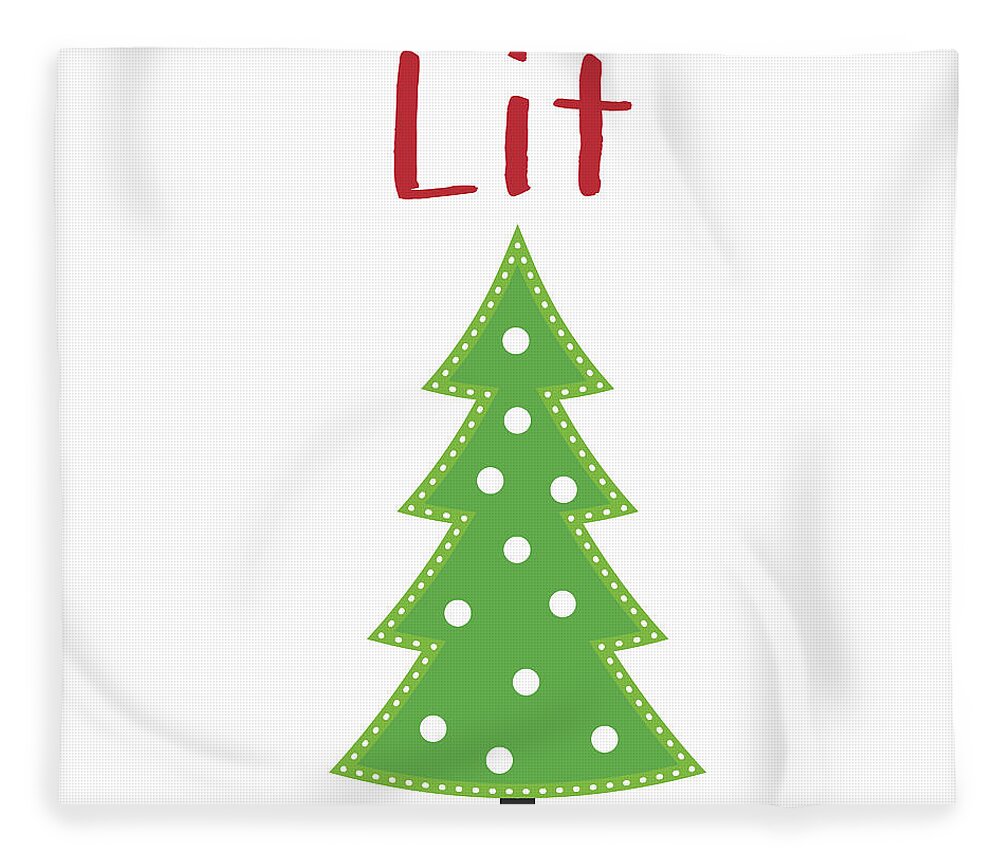 Christmas Fleece Blanket featuring the digital art Lit Christmas Tree- Art by Linda Woods by Linda Woods