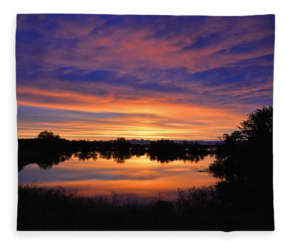 Sunset Fleece Blanket featuring the photograph Little Fly Creek Sunset 1 by Keith Stokes