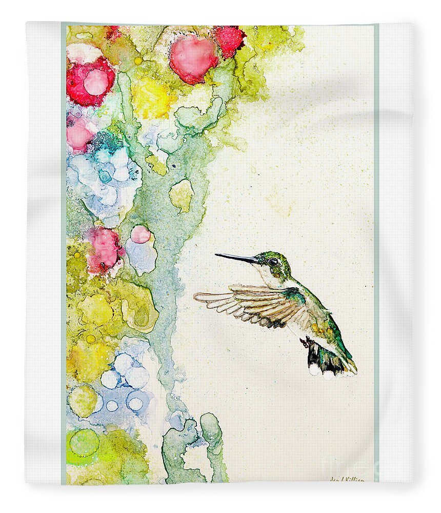 Alcohol Ink Fleece Blanket featuring the painting Little Girl by Jan Killian