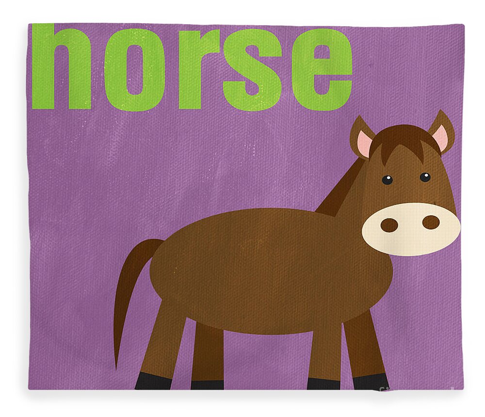 Horse Fleece Blanket featuring the painting Little Horse by Linda Woods