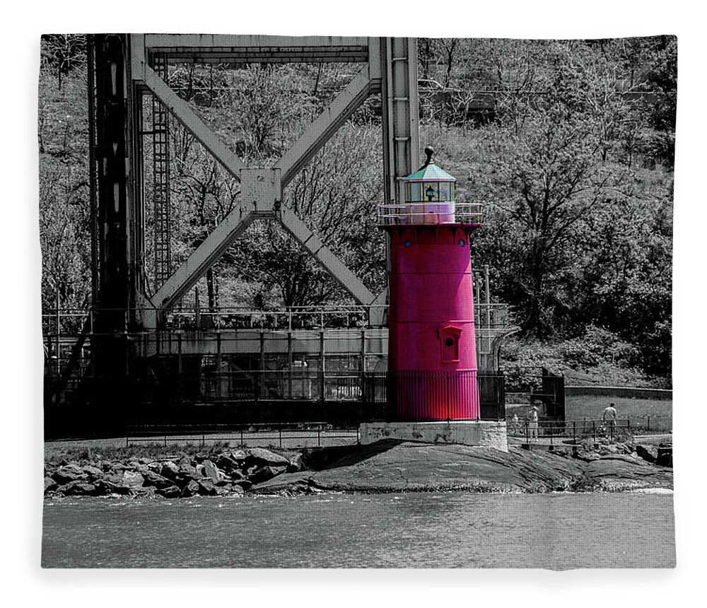  Fleece Blanket featuring the photograph Little Red Lighthouse by Alan Goldberg