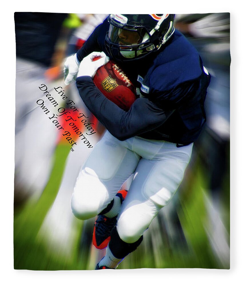 Live Dream Own Chicago Bears Vertical Text Fleece Blanket by Thomas Woolworth