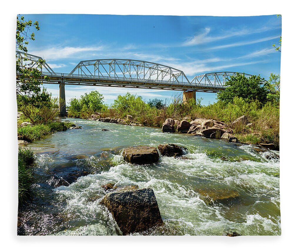 Highway 71 Fleece Blanket featuring the photograph Llano River by Raul Rodriguez