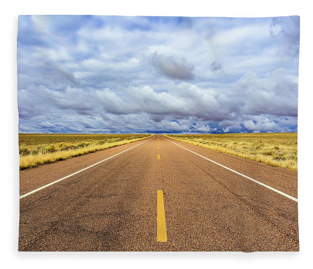 Arizona Fleece Blanket featuring the photograph Lonely Arizona Highway by Raul Rodriguez