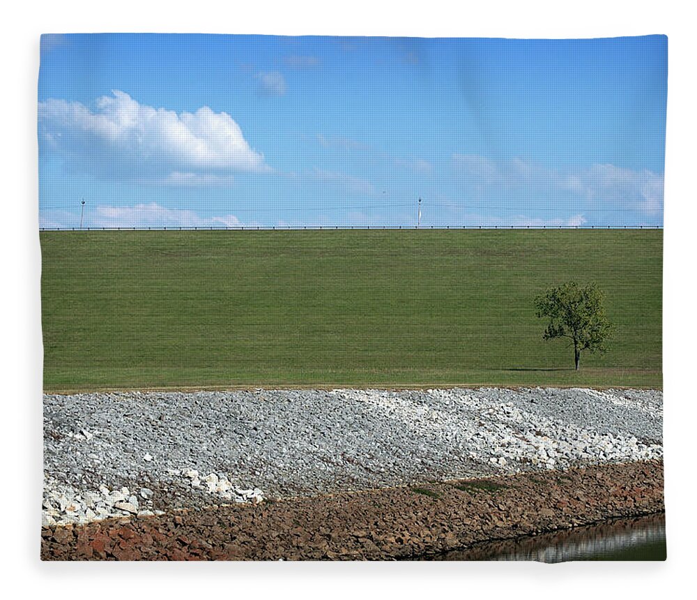 Lonely Fleece Blanket featuring the photograph Lonely Tree by Amber Flowers