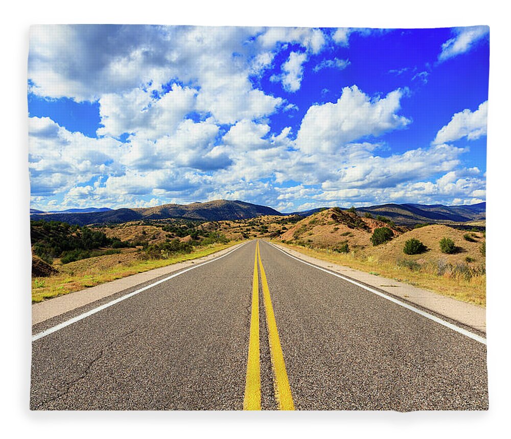 Gila National Forest Fleece Blanket featuring the photograph Lonely New Mexico Highway by Raul Rodriguez