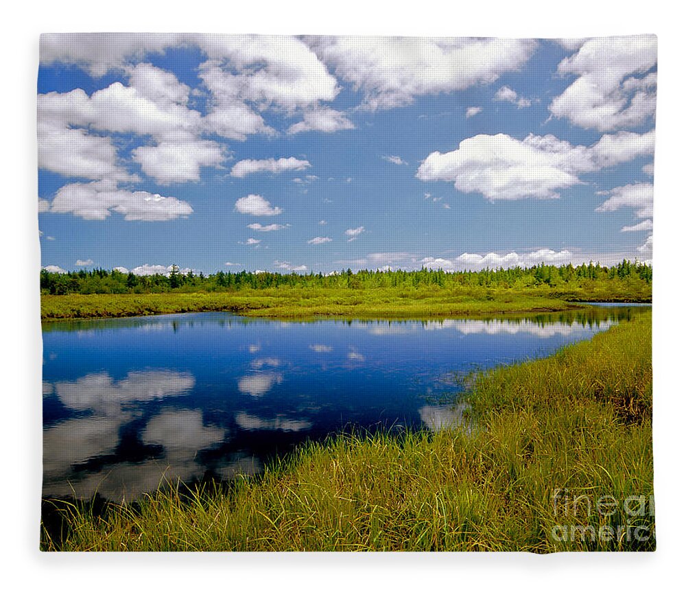 Allegheny Plateau Fleece Blanket featuring the photograph Long Pond by Michael P Gadomski