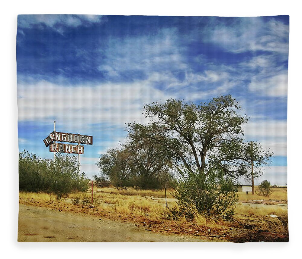 Route 66 Fleece Blanket featuring the photograph Longhorn Ranch by Micah Offman