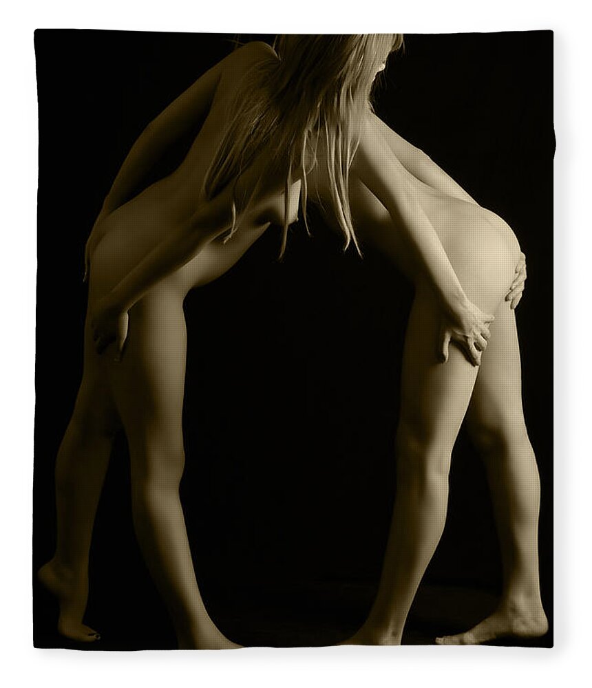 Implied Nude Fleece Blanket featuring the photograph Looking around by Robert WK Clark