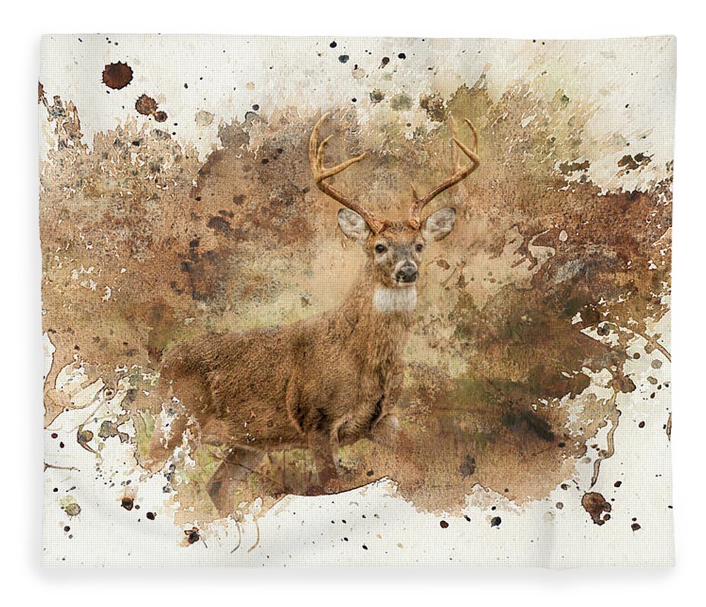 Jai Johnson Fleece Blanket featuring the photograph Looking for Her Deer Art by Jai Johnson