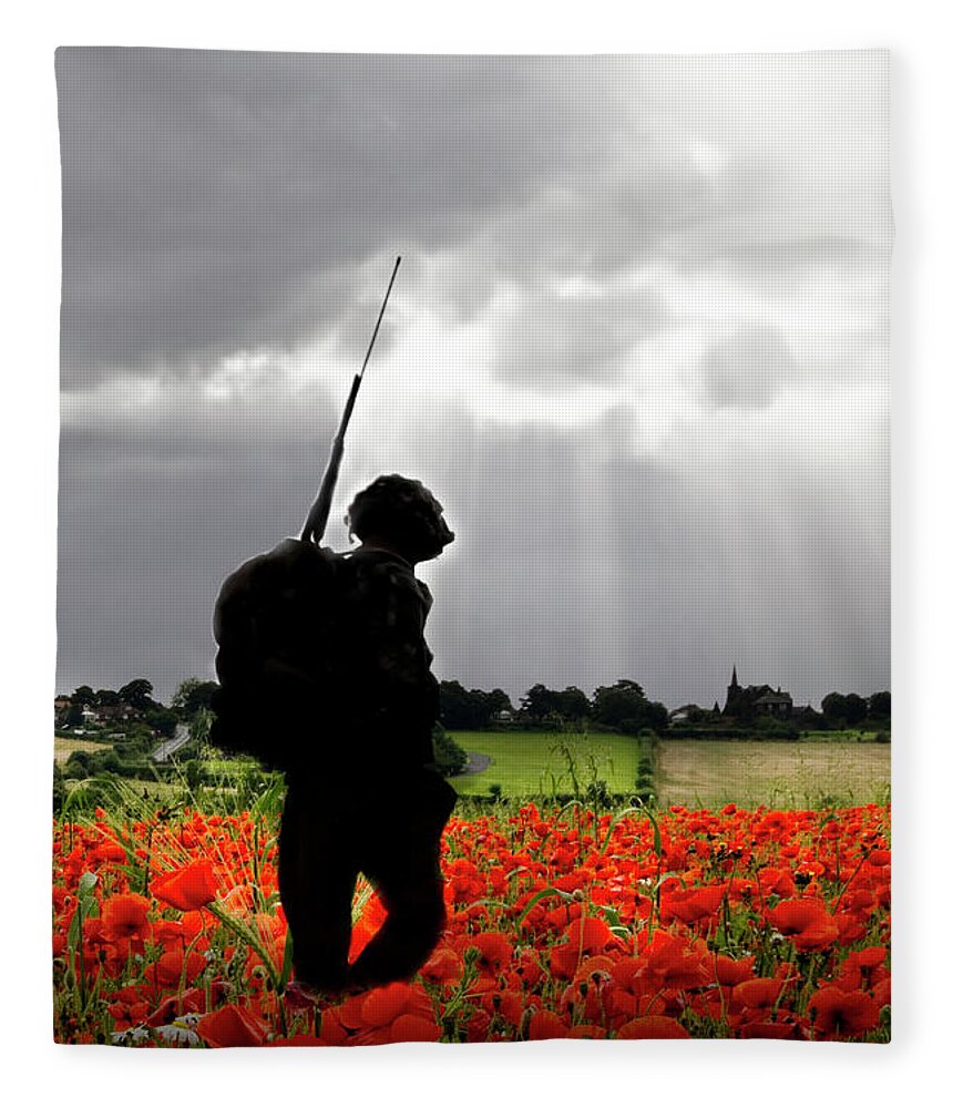 Soldier Fleece Blanket featuring the digital art Lost Soldier by Airpower Art
