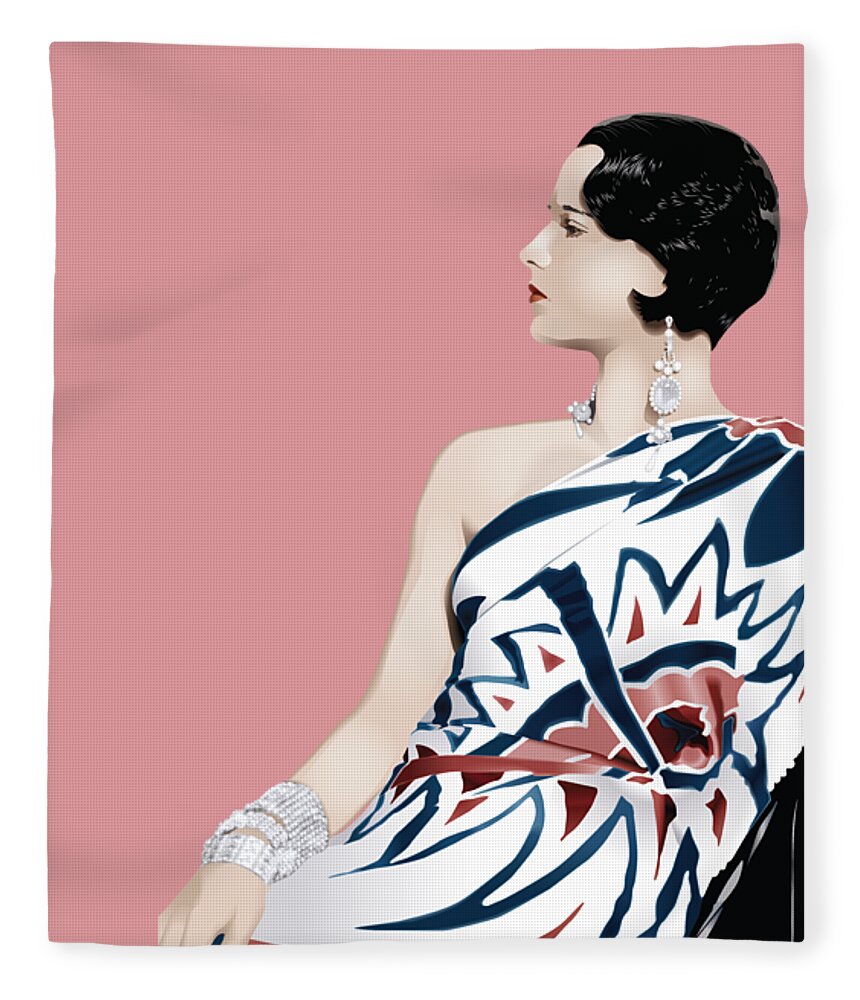 Louise Brooks Fleece Blanket featuring the digital art Louise Brooks in Hollywood by Louise Brooks