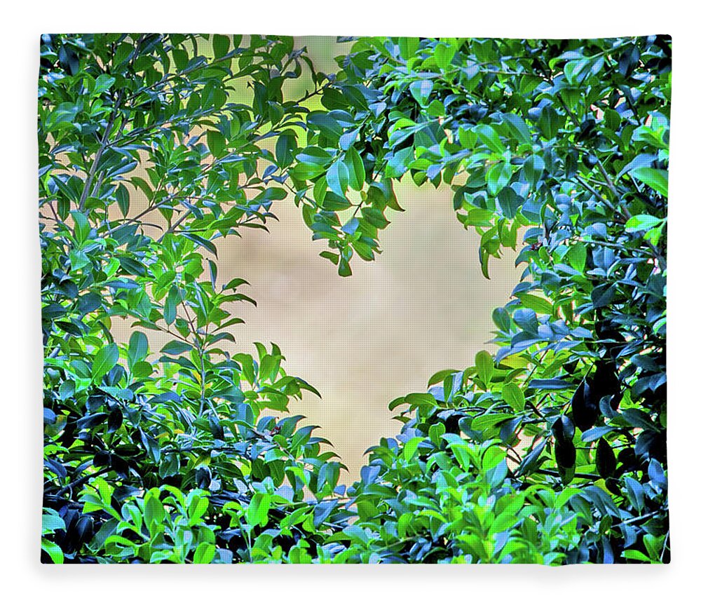 Loveheart Fleece Blanket featuring the photograph Love Leaves by Az Jackson