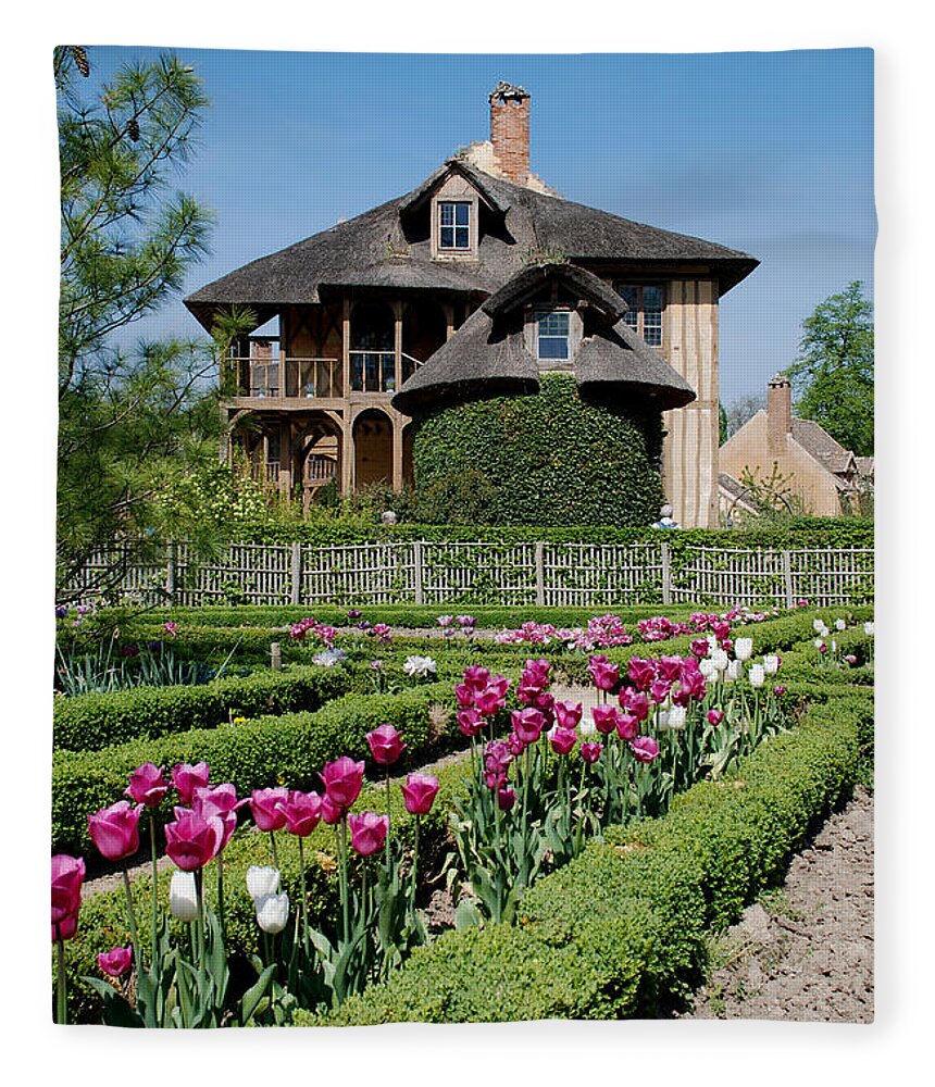 Cottage Fleece Blanket featuring the photograph Lovely Garden and Cottage by Jennifer Ancker