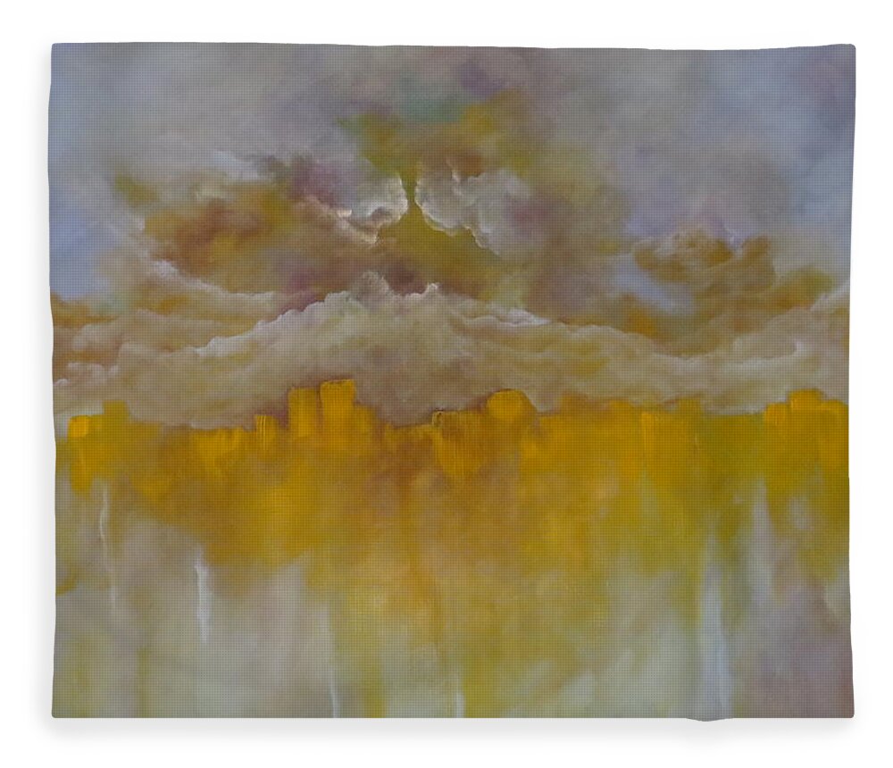 Abstract Fleece Blanket featuring the painting Luminescence by Soraya Silvestri