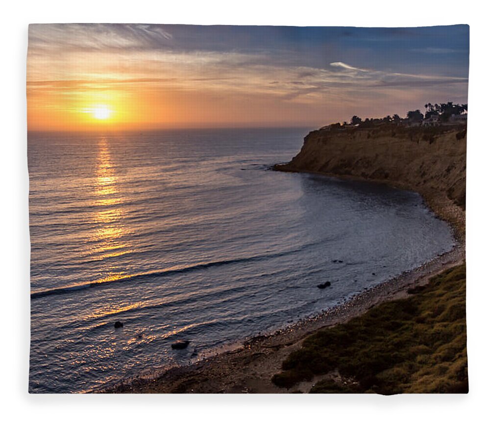 Beach Fleece Blanket featuring the photograph Lunada Bay Sunset by Ed Clark