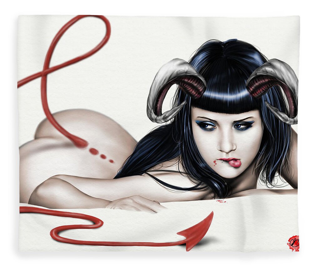 Pete Fleece Blanket featuring the painting Lure Of La'mia by Pete Tapang