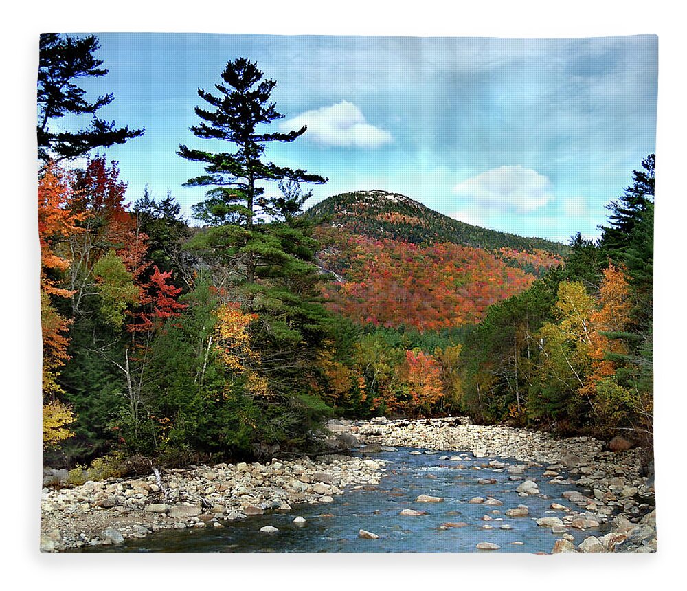 Autumn Fleece Blanket featuring the photograph Mad River by Welch and Dickey by Nancy Griswold