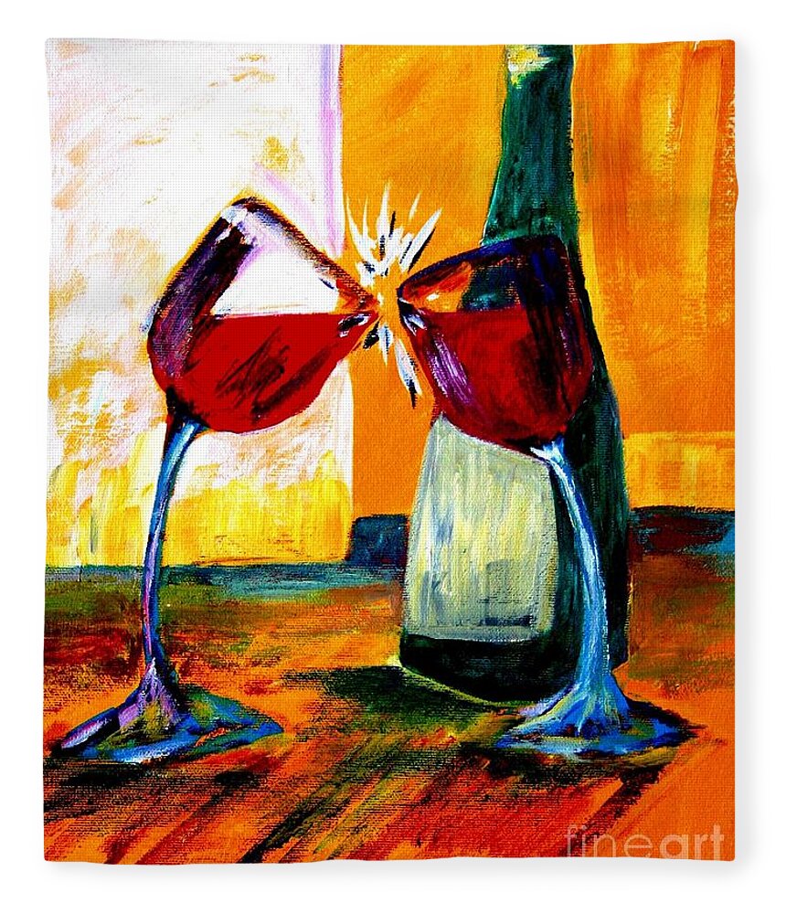 Wine Paintings Fleece Blanket featuring the painting Magic by Julie Lueders 