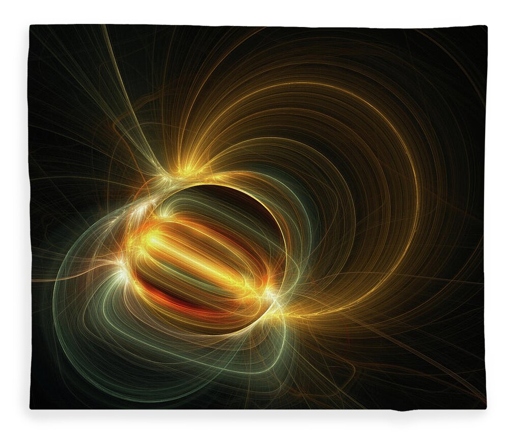 Magnetic Field Fleece Blanket featuring the digital art Magnetic Field by Scott Norris
