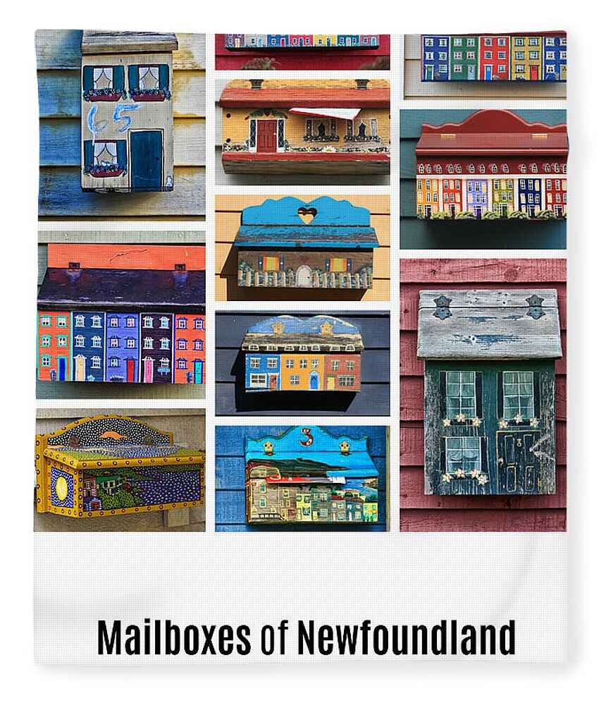 Mailboxes Fleece Blanket featuring the photograph Mailboxes of Newfoundland Poster by Tatiana Travelways